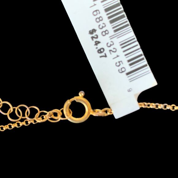 Blue Teardrop Crystal Pendant with Gold Chain Necklace - Picture 4 of 5